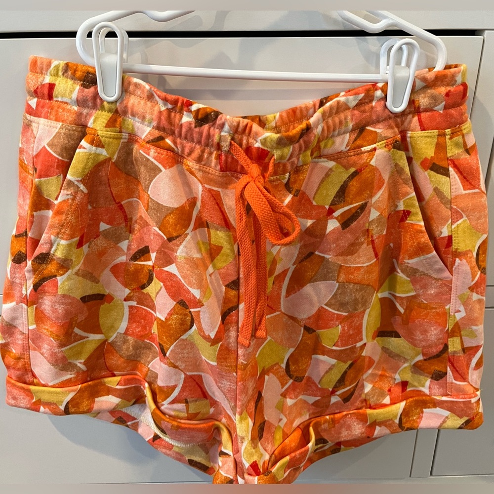 Daily Practice by Anthropologie orange abstract summer shorts - petite medium